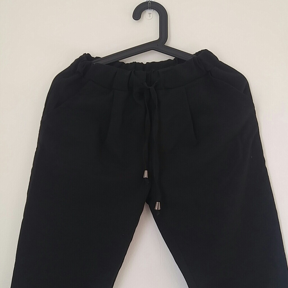 Slacks pants with a stretchy band